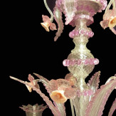"Lazuriel" Murano glas Kronleuchter - 8 flammig - transparent und rosa