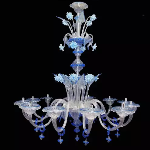 "Griselda" lustre en cristal de Murano - 12 lumières