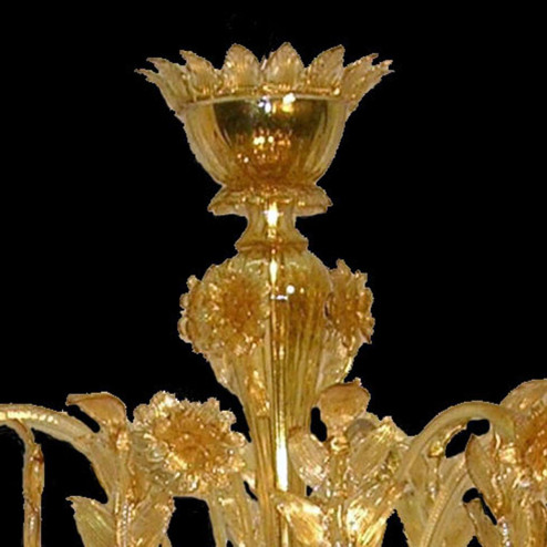 "Dorotea" Murano glass chandelier - 8 lights - gold