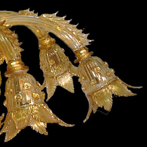 "Dorotea" Murano glass chandelier - 8 lights - gold