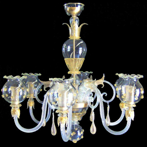 "Gloria" lustre en cristal de Murano - 6 lumières