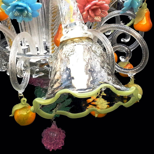 "Locandiera" plafonnier en verre de Murano - 5 lumières