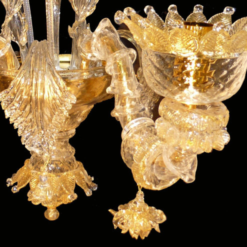 "Adriana" Murano glass sconce - 2 lights - gold