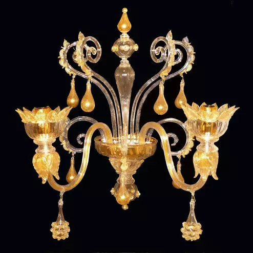 "San Giorgio" Murano glass sconce - 2 lights - gold