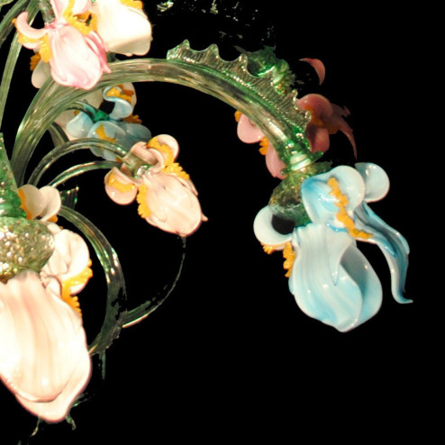 "Iris Verde" große Murano Kronleuchter - 12 flammig