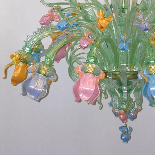 Iris Verde 12 lights Murano glass chandelier