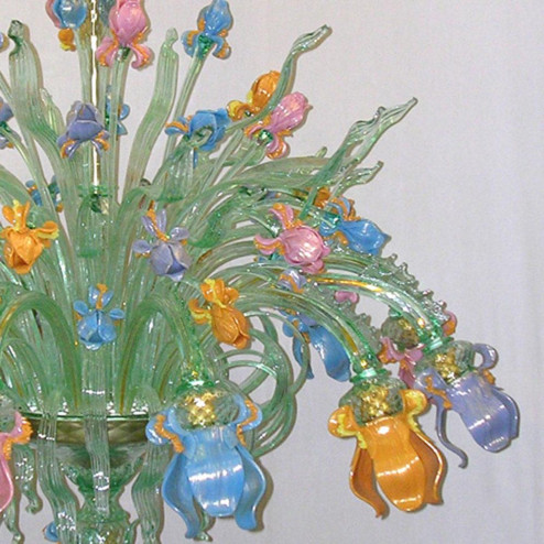 Iris Verde 12 lights Murano glass chandelier