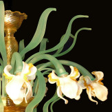 "Iris bianco" 12 luces lámpara de techo de Murano