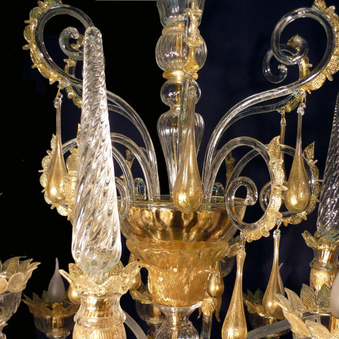 "Fiamma" 12 lumières lampadaire en verre de Murano