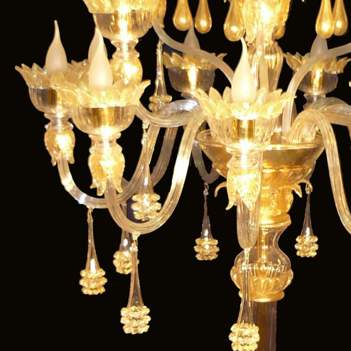 "Fiamma" 12 luces lámpara de piso de Murano