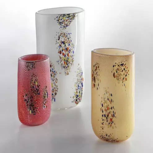 "Wilson" Murano glass vase - color, silver and polychrome