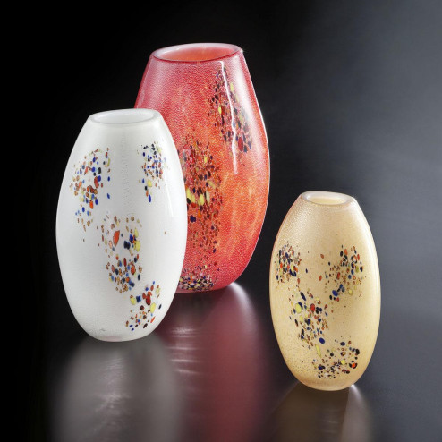 "Paffuto" Murano glass vase - color, silver and polychrome