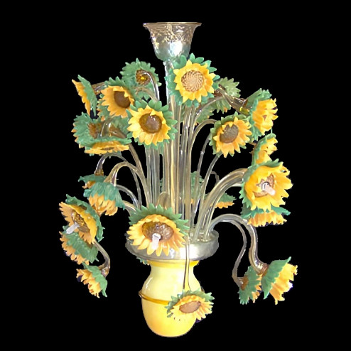 Girasoli (sunflowers) 9 lights Murano glass chandelier