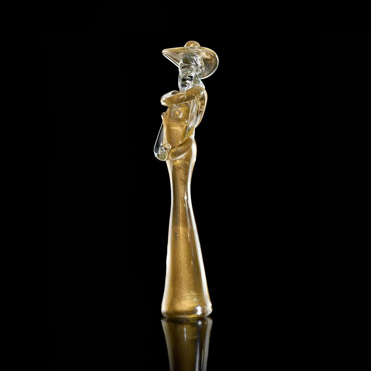 "Dama" sculpture en verre de Murano - or