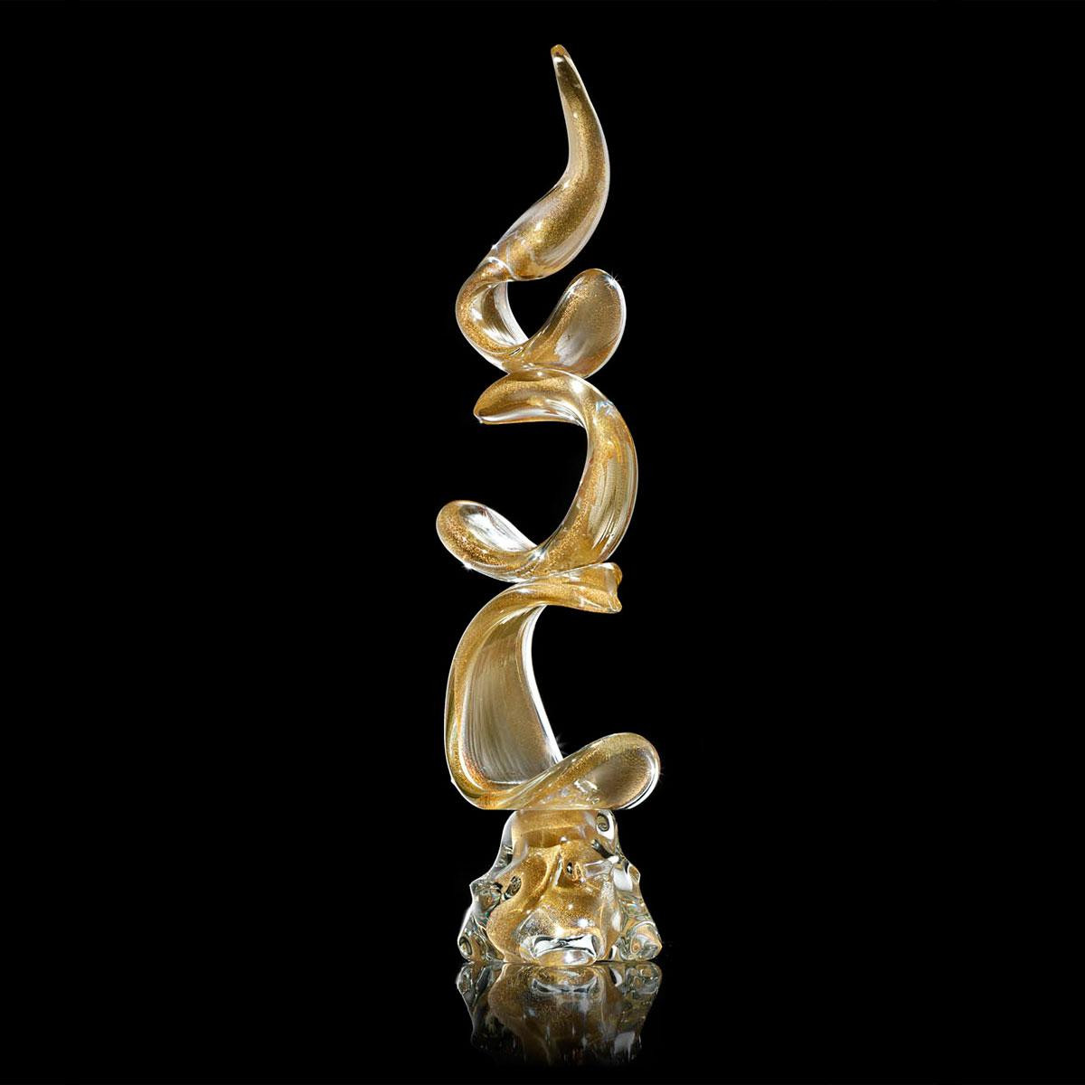 "Lingua di Suocera" escultura en cristal de Murano - oro