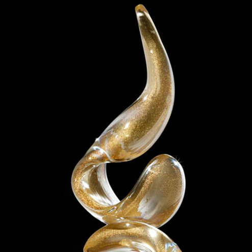"Lingua di Suocera" Murano glass sculpture - gold