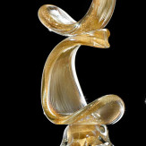 "Lingua di Suocera" sculpture en verre de Murano - or