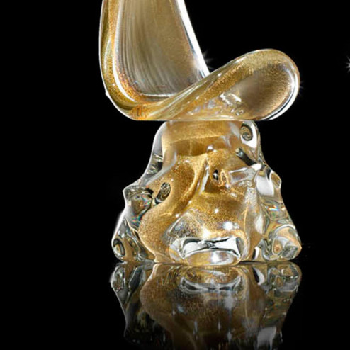 "Lingua di Suocera" Murano glass sculpture - gold