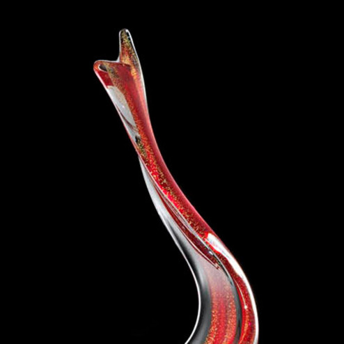 "Lingua di Suocera" escultura en cristal de Murano - rojo y oro