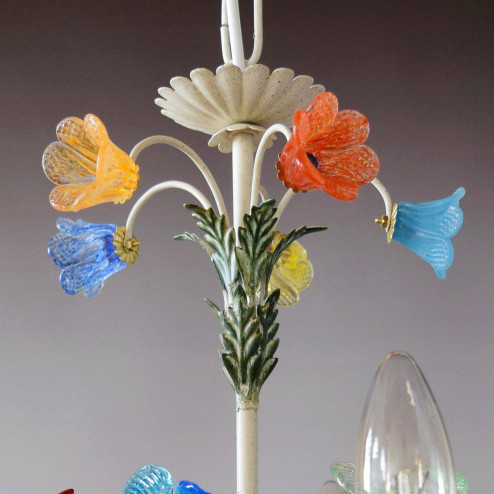 "Uccellini" lustre en cristal de Murano - 5 lumières