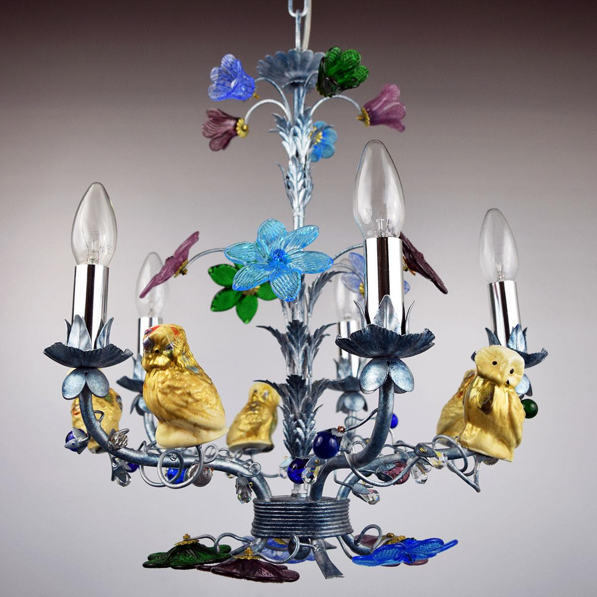 "Civetta" Murano glass chandelier - 5 lights