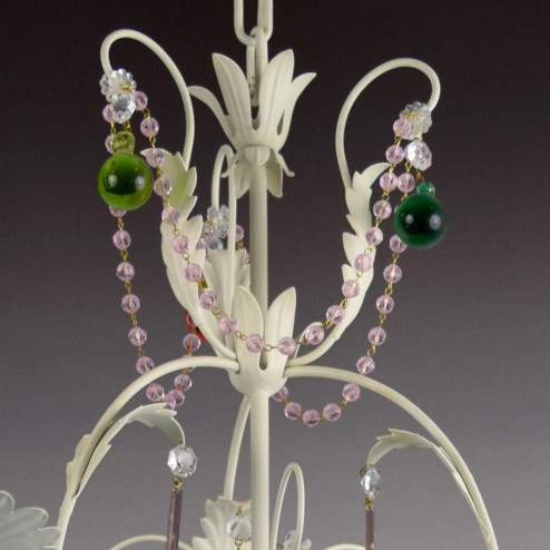 "Mela Bianca" Murano glass chandelier - 6 lights