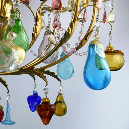 "Mela D'Oro" lustre en cristal de Murano - 8 lumières
