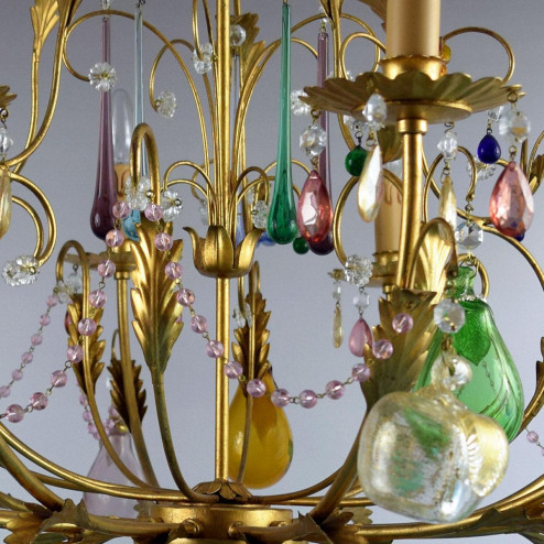 "Mela D'Oro" lustre en cristal de Murano - 8 lumières
