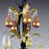 "Grappoli" lustre en cristal de Murano  - 5 lumières - or