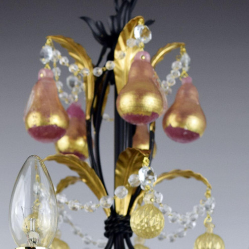 "Grappoli" Murano glas Kronleuchter - 5 flammig - gold