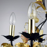 "Grappoli" lampara de araña de Murano - 5 luces - oro