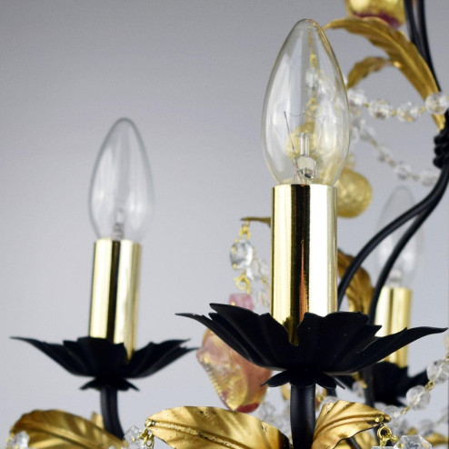 "Grappoli" lampara de araña de Murano - 5 luces - oro