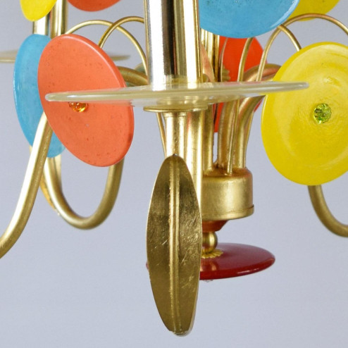 "Disco D'Oro" lampara de araña de Murano - 5 luces