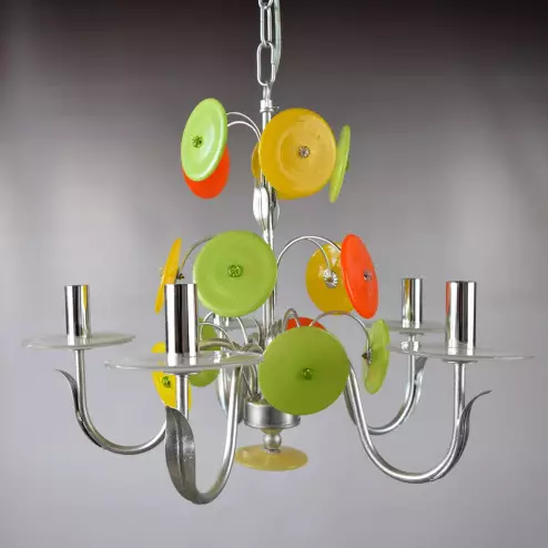 "Disco D'Argento" Murano glass chandelier - 5 lights