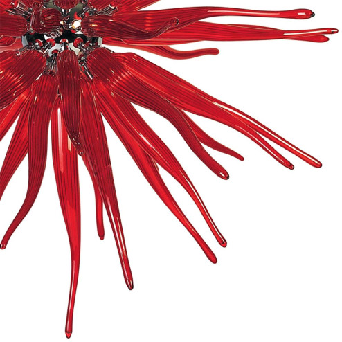 "Seduzione" suspension en verre de Murano - 12 lumières - rouge