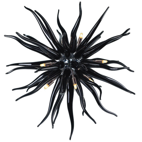 "Seduzione" suspension en verre de Murano - 9 lumières - noir