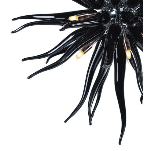 "Seduzione" Murano glass pendant light - 9 lights - black