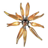 "Seduzione" lámpara colgante en cristal de Murano - 6 luces - ámbar
