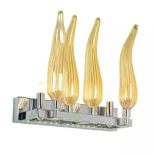 "Seduzione" applique en verre de Murano - 2 lumières - ambre