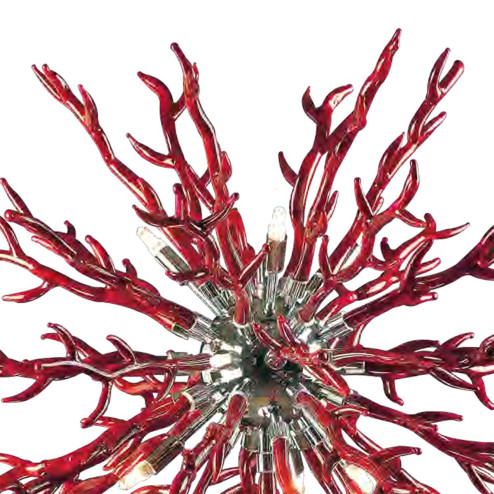"Barriera Corallina" Murano glass pendant light - 9 lights - red