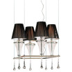 "Dalila" Murano glass chandelier - 4 lights - transparent and black