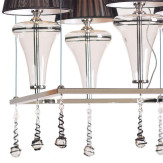 "Dalila" lampara de araña de Murano - 4 luces - transparente y nergro
