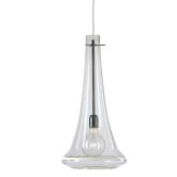 "Elvira" lámpara colgante en cristal de Murano - 1 luce - transparente y blanco