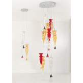 "Grande Picca" lámpara colgante en cristal de Murano - 12 luce - multicolor