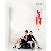 "Grande Picca" Murano glas hangeleuchte - 12 flammig - multicolor