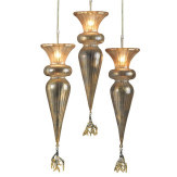"Picche" Murano glas hangeleuchte - 3 flammig - gold
