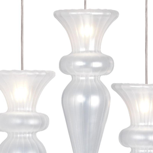 "Picche" Murano glass pendant light - 5 lights - transparent