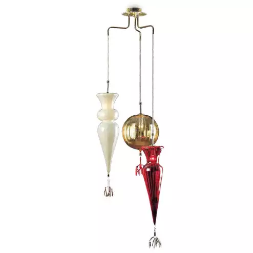 "Picca e Sfera" suspension en verre de Murano - 3 lumières -