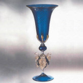 "Corneo" vaso en cristal de Murano - azul