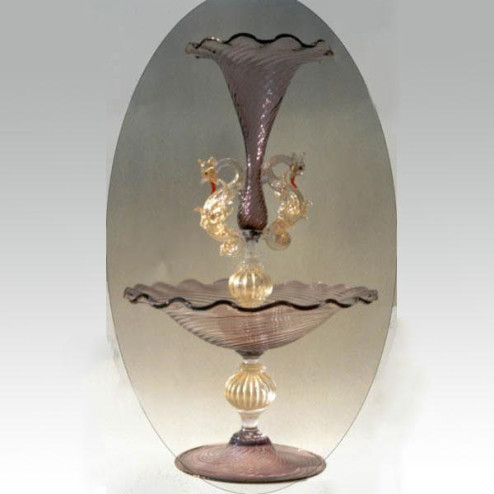 "Drago Ambrato" vaso en cristal de Murano - ámbar